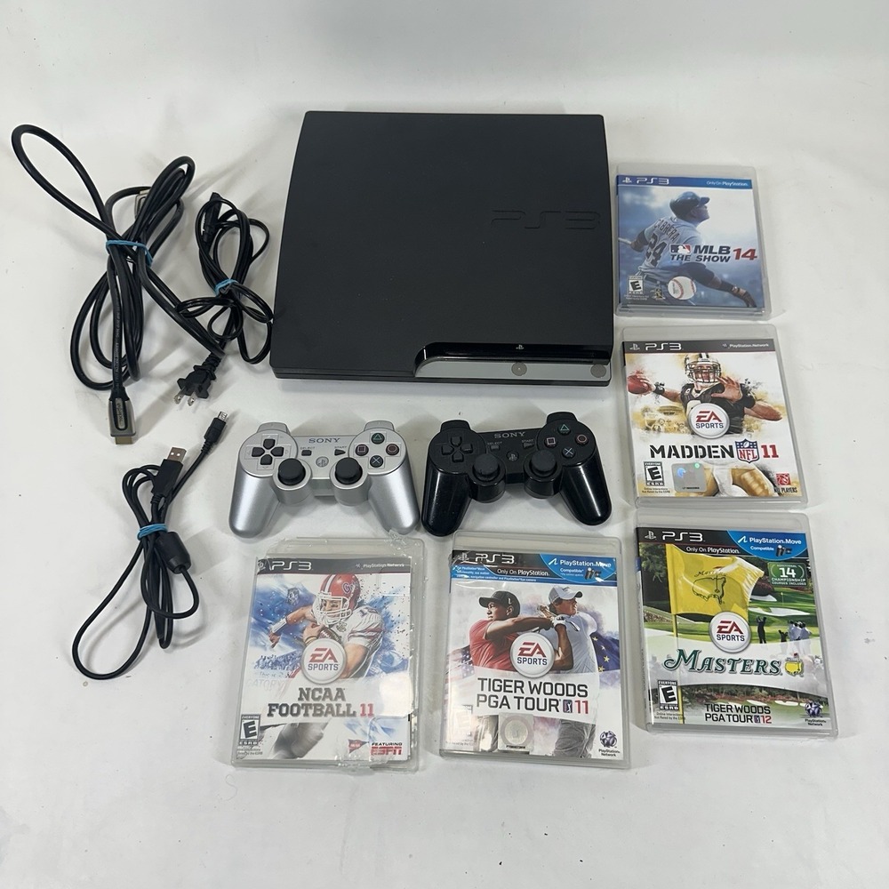 Sony PlayStation 3 Slim PS3 160GB CECH-2501A Console Bundle Game Tested